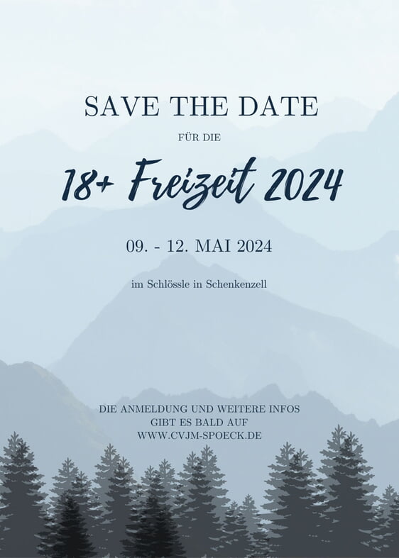 Flyer Save the Date 18+ Freizeit 2024